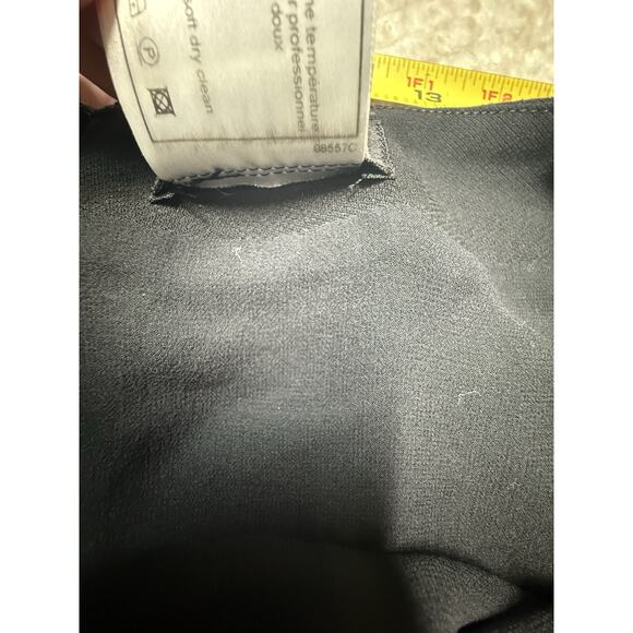 Vintage Chanel 1999 Black Wool Skirt CC Logo Waist Classic Midi Pencil 34 ITALY - Picture 9 of 9